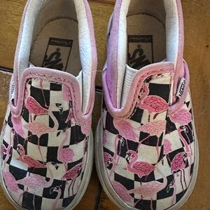 Vans Kids Slip-On Sneakers with Pink Flamingo Print